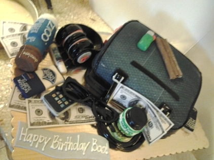 Custom Goyard Travel bag with accessories cake
