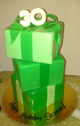 Giftbox birthday cake 